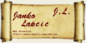 Janko Lapčić vizit kartica
